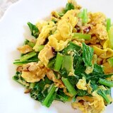 椎茸と小松菜の卵炒め